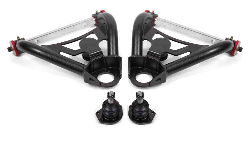 BMR Suspension AA017H | BMR A-body tubular upper A-arms for stock spindles Black Hammertone; 1964-1972