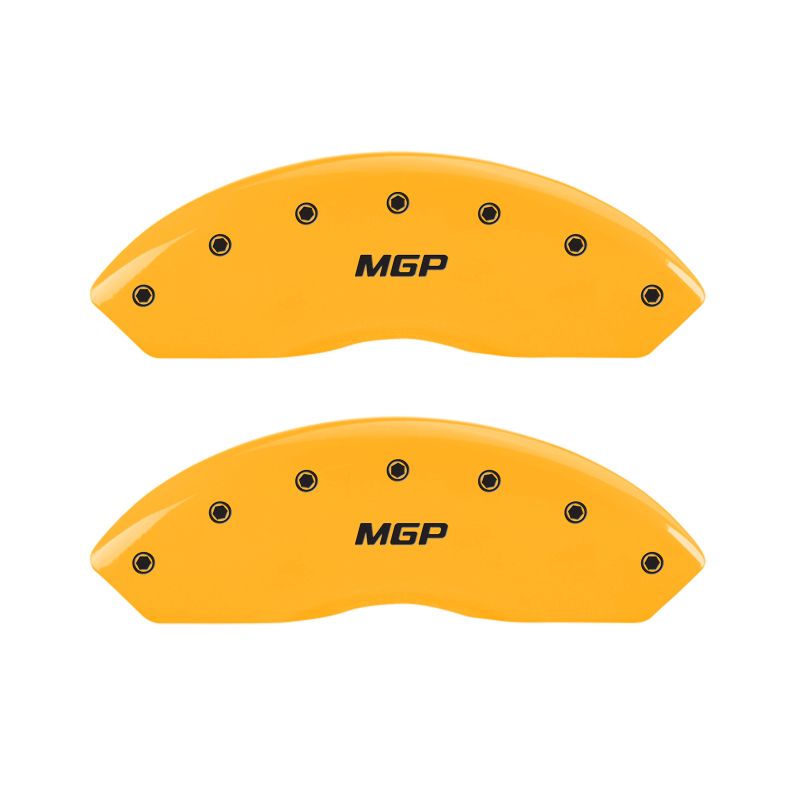 MGP 14003FMGPYL | MGP 2 Caliper Covers Engraved Front MGP Yellow Finish Black Char 1998 Chevrolet Express 2500; 1997-1998