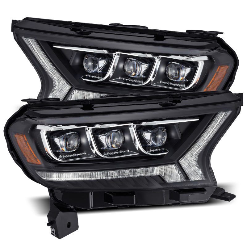 AlphaRex 880124 | 19-21 Ford Ranger NOVA LED Proj Headlights Plank Style Black w/Activ Light/Seq Signal/DRL; 2019-2022