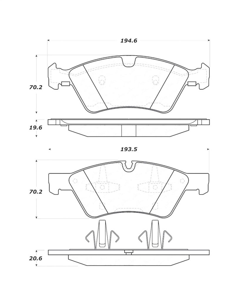 Stoptech 308.11230 | StopTech Street Brake Pads Mercedes-Benz ML320, Front; 2007-2009