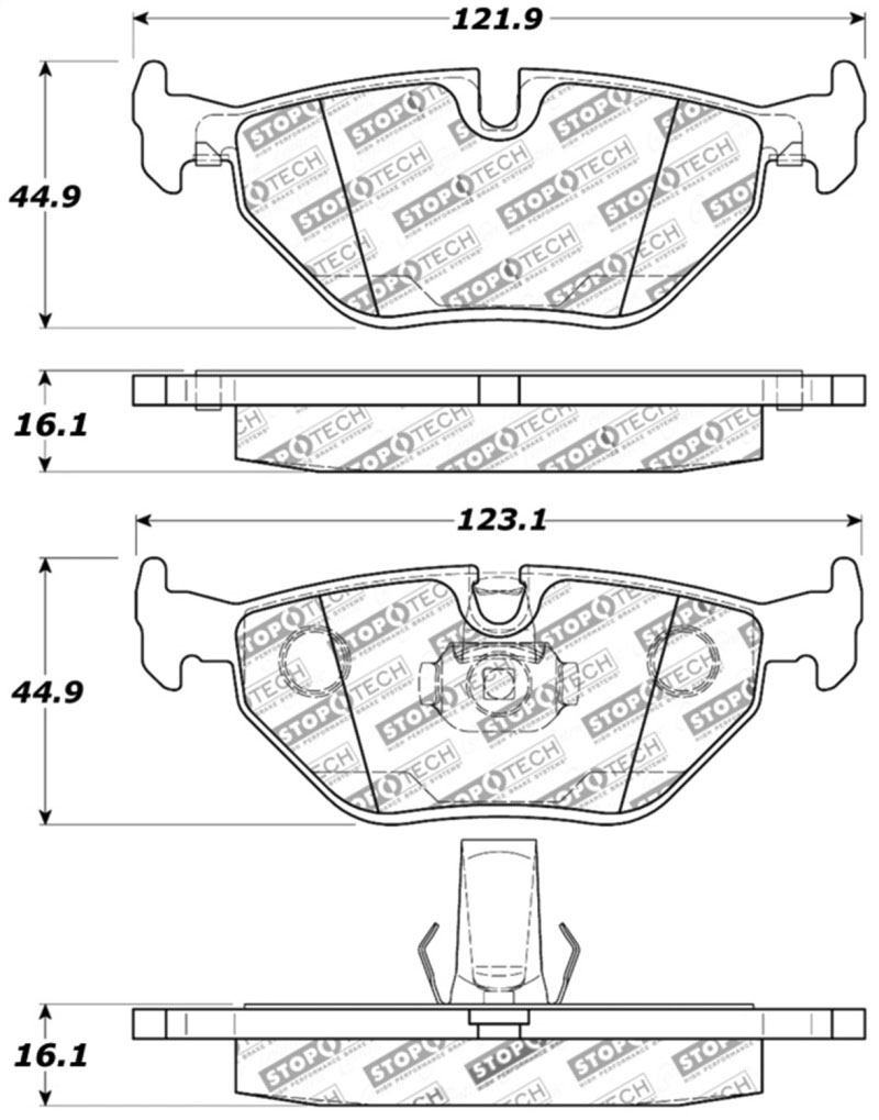 Stoptech 309.06921 | StopTech Sport Brake Pads BMW 528i, Rear; 1996-2000