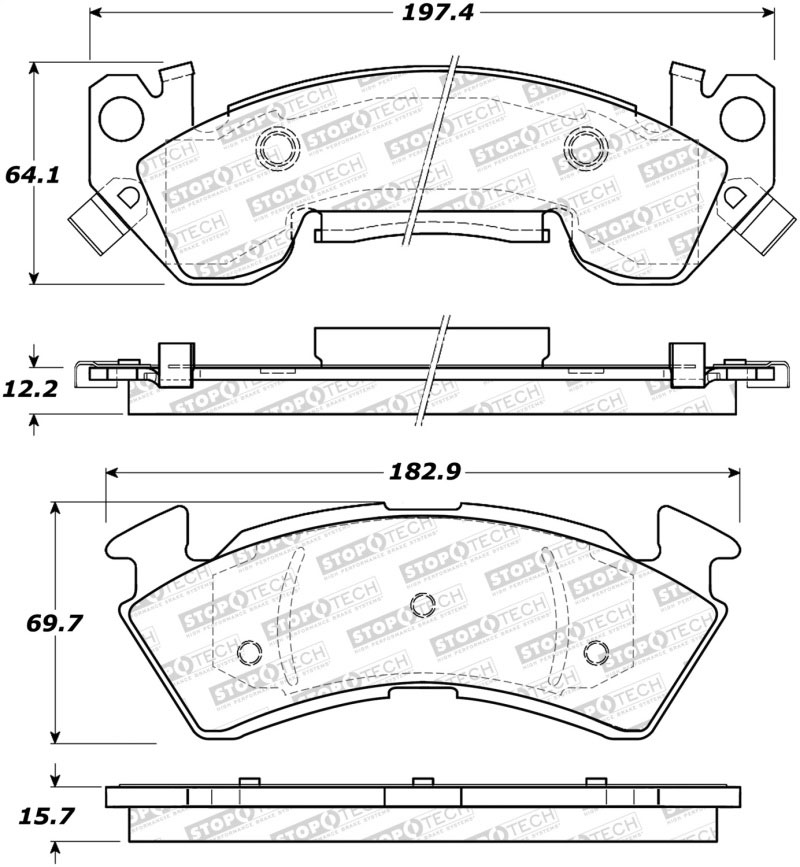 Stoptech 308.06140 | StopTech Street Brake Pads Buick Roadmaster, Front; 1993-1996