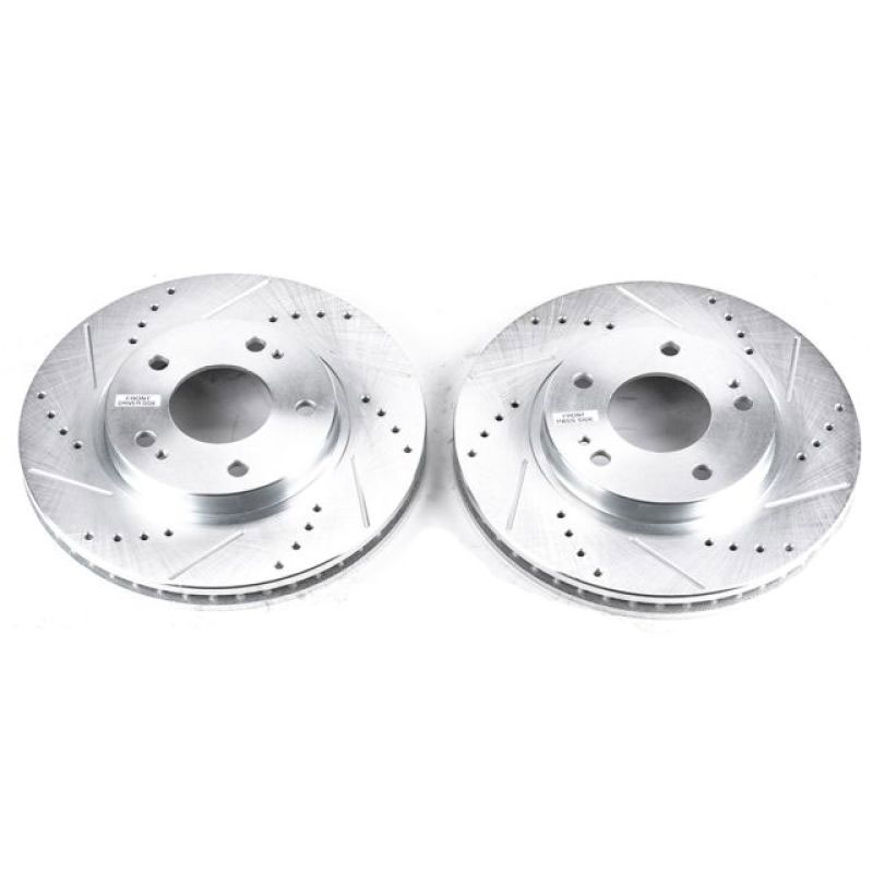 PowerStop jbr966xpr | Power Stop 01-05 Chrysler Sebring Front Evolution Drilled & Slotted Rotors - Pair; 2001-2005