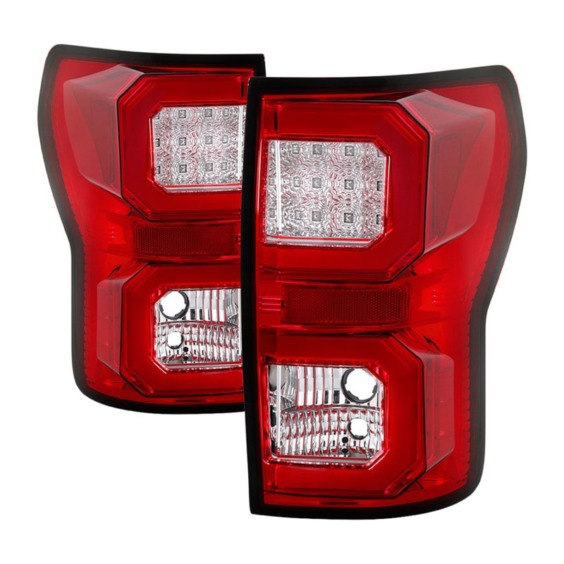 SPYDER 5085450 | Spyder 07-13 Toyota Tundra V2 Light Bar LED Tail Lights - Red Clear ALT-YD-TTU07V2-LB-RC; 2007-2013