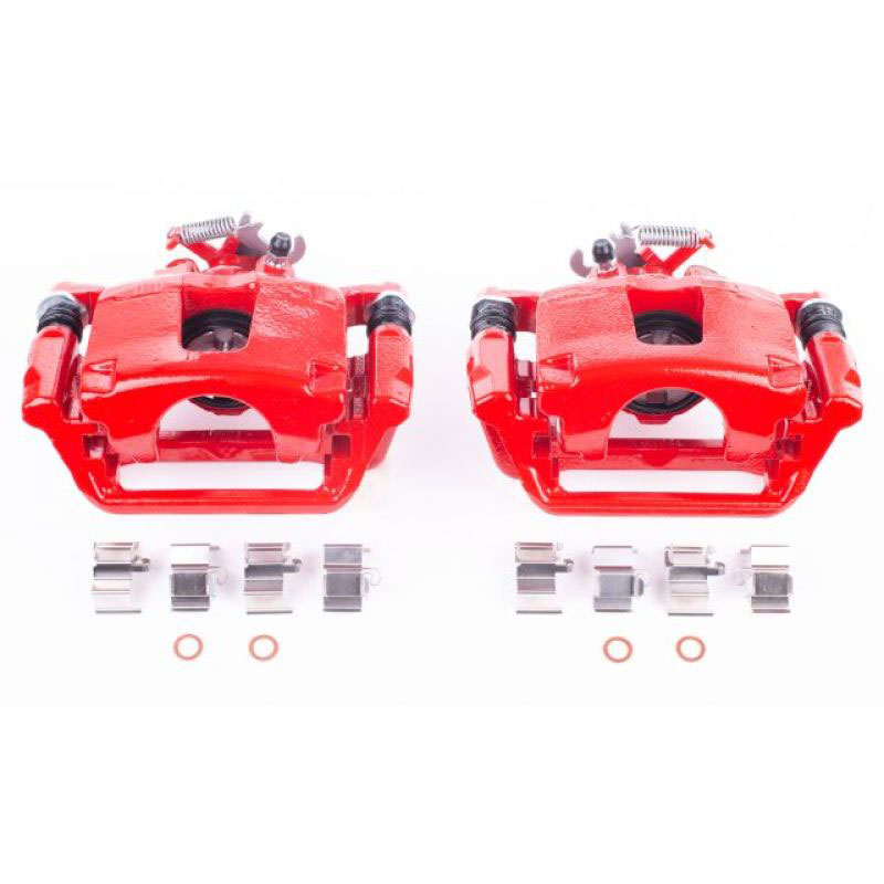 PowerStop s5398 | Power Stop 12-16 Chrysler Town & Country Rear Red Calipers w/Brackets - Pair; 2012-2016