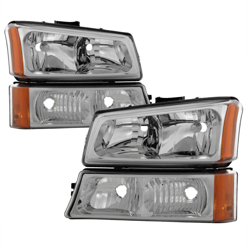 SPYDER 5064912 | xTune Chevrolet Silverado 1500/2500/3500 / Chevrolet Silverado 1500HD / Chevrolet Silverado 2500HD Crystal Headlights W/ Bumper Lights - Chrome; 2003-2007