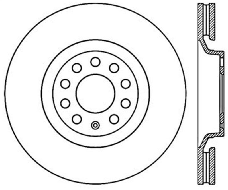 Stoptech 127.33096R | StopTech Audi S4 Sport Drilled/Slotted Rotor, Front Right; 2000-2002