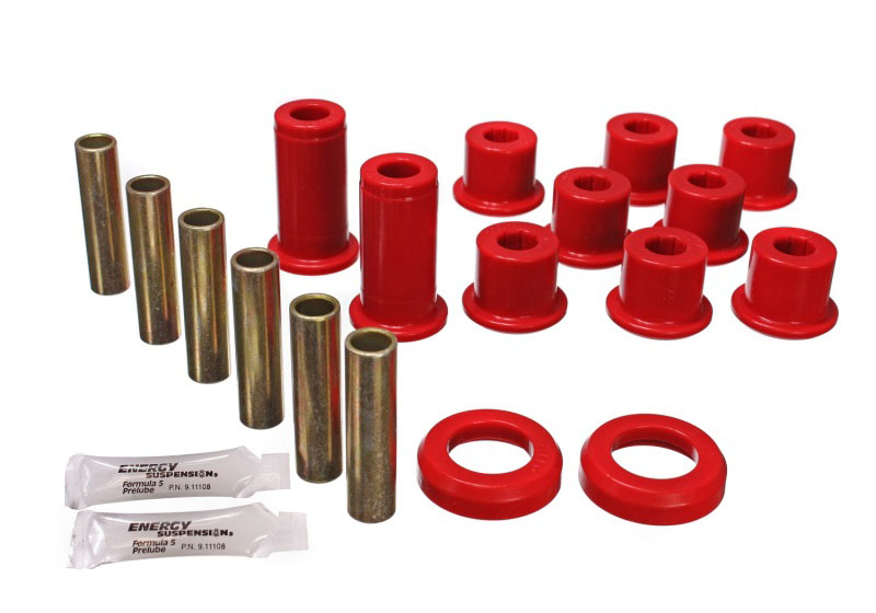 Energy Suspension 3.2129r | 82-04 GM S-10/S-15 Pickup 2WD / 82-04 S-10 Blazer Red Rear Leaf Spring Bushing Set; 1982-2004