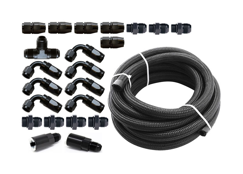 Torque Solution ts-su-6flk-am | Braided Fuel Line Kit for -6 Aeromotive FPR: Subaru WRX 02-14 / Subaru STI 07-18; 2002-2018