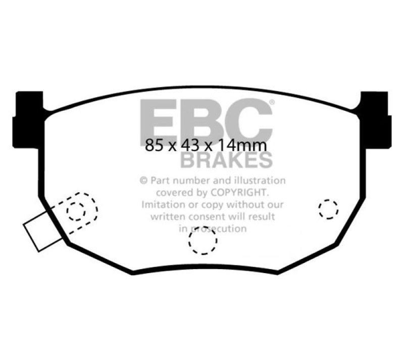 EBC dp2528 | 99-01 Hyundai Elantra 2.0 Greenstuff Rear Brake Pads; 1999-2001