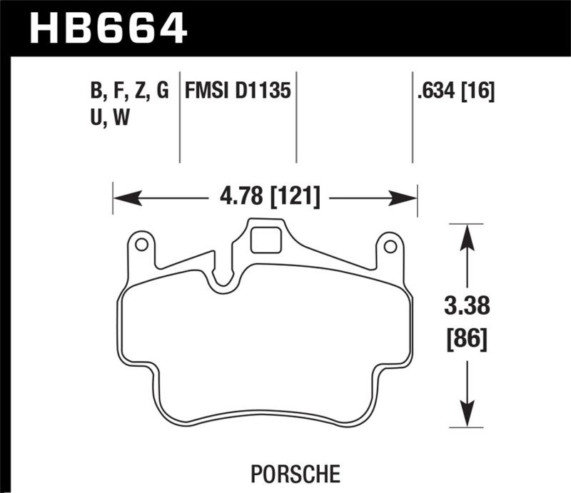 Hawk Performance hb664n.634 | Hawk 06-14 Porsche Cayman Rear HP+ Brake Pads; 2006-2014