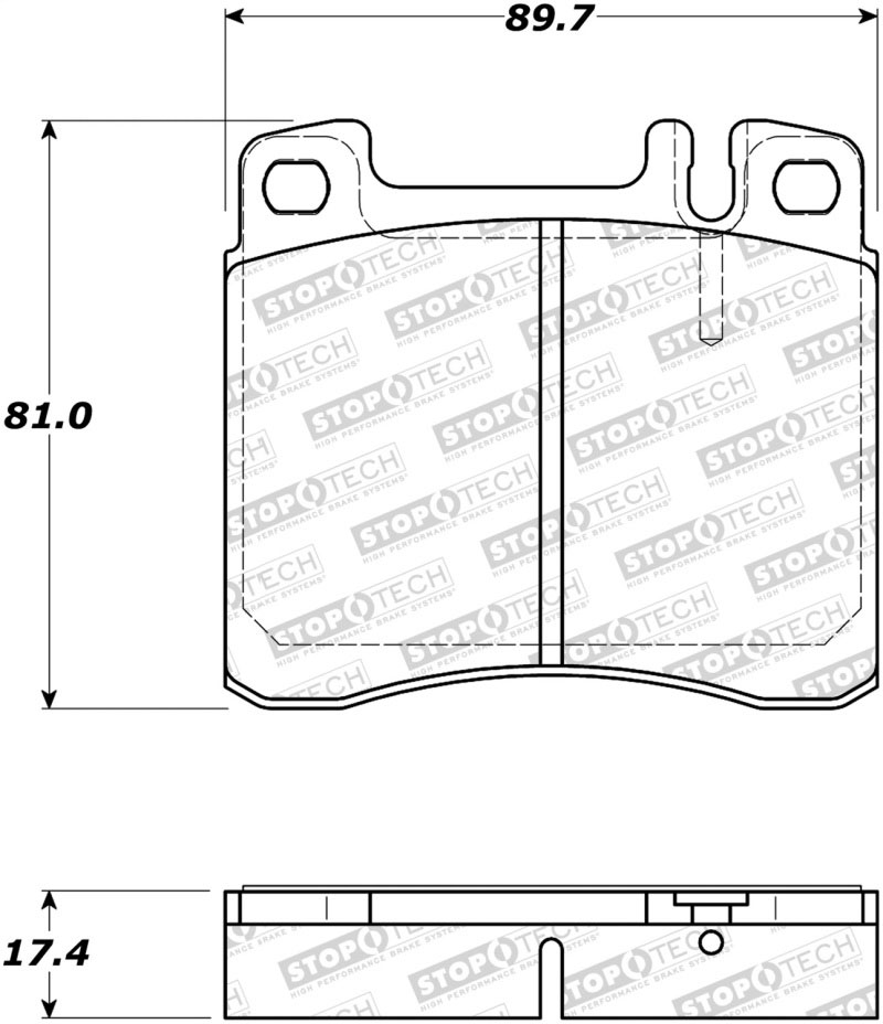 Stoptech 308.05780 | StopTech Street Brake Pads Mercedes-Benz 300SE ATE Front Caliper, Front; 1992-1993