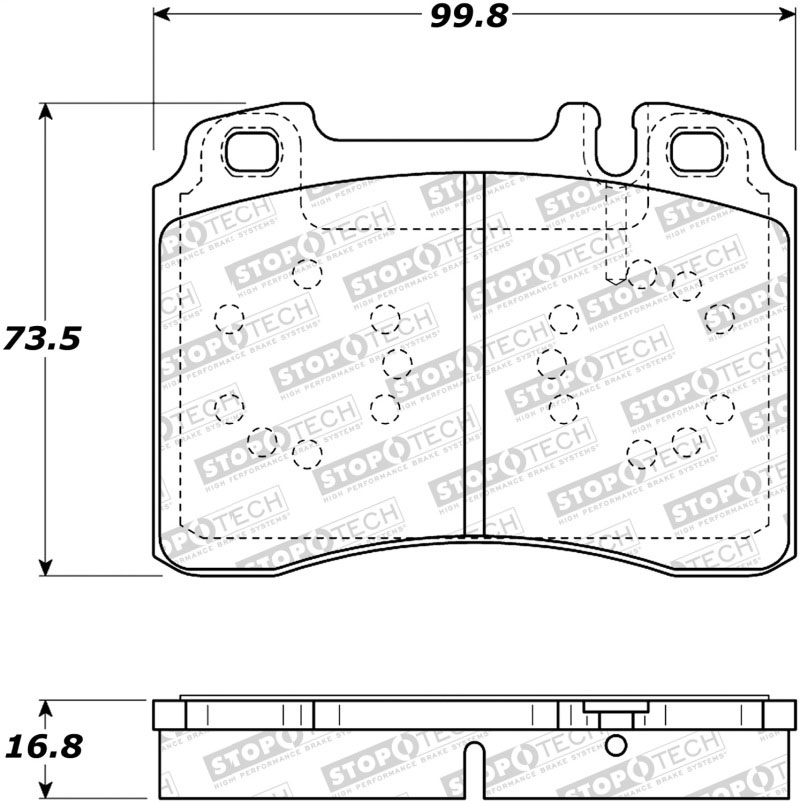 Stoptech 308.05610 | StopTech Street Brake Pads Mercedes-Benz SL500, Front; 1994-1998