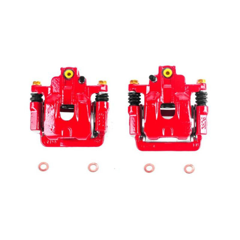 PowerStop s2676 | Power Stop 02-04 Honda Odyssey Rear Red Calipers w/Brackets - Pair; 2002-2004