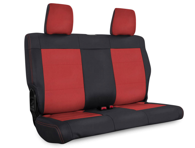 PRP Seats b017-05 | PRP 07-10 Jeep Wrangler JK Rear Seat Covers/2 door - Black/Red; 2007-2010