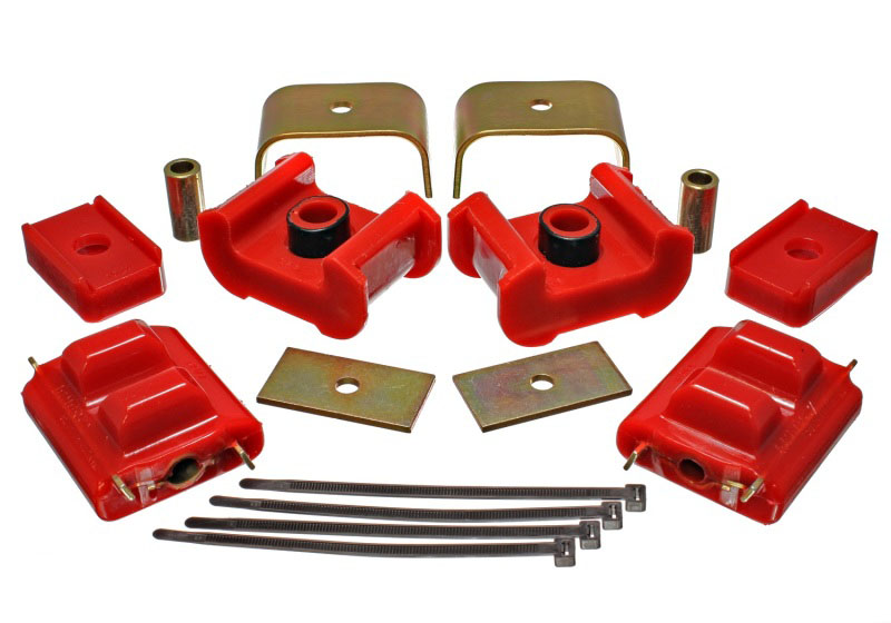 Energy Suspension 3.1124r | 73-84 K5 Blazer 4WD Fullsize Red Complete Motor&Trans Mount Set Zinc Finish; 1973-1984