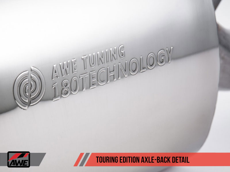 AWE Tuning 3010-22022 | BMW 328i Sedan 2.0L Turbo F3X Touring Edition Axle-Back Exhaust, Single Side - Chrome Silver Tips (80mm); 2012-2016