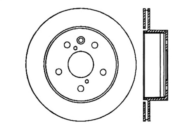 Stoptech 128.44141R | StopTech Lexus IS350 Sport Cross Drilled Brake Rotor, Rear Right; 2006-2015