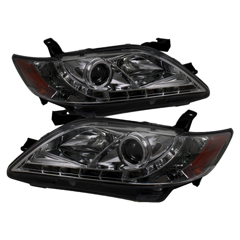 SPYDER 5039439 | Spyder Toyota Camry DRL LED Projector Headlights - Smoke - (PRO-YD-TCAM07-DRL-SM); 2007-2009