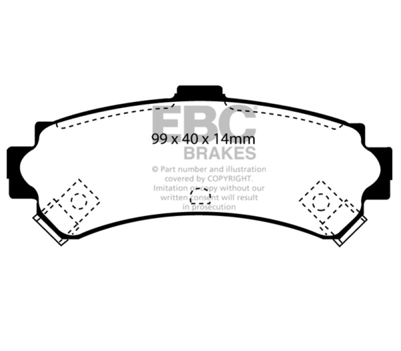 EBC dp21067 | 95-97 Nissan Sentra 1.6 Greenstuff Rear Brake Pads; 1995-1997