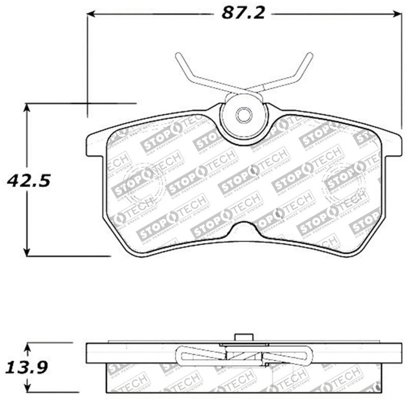 Stoptech 308.08860 | StopTech Street Brake Pads Ford Fiesta Performance Pkg, Rear; 2014-2017