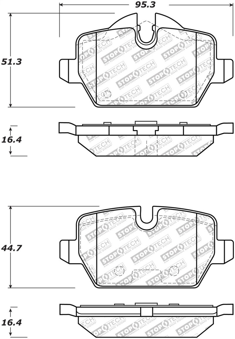 Stoptech 305.12260 | StopTech Street Select Brake Pads Mini Cooper Countryman Base, Rear; 2014-2016