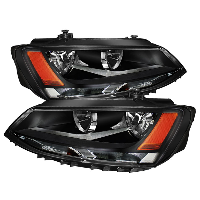 SPYDER 5075796 | Xtune Volkswagen Jetta 11-14 Amber Crystal Headlights Black HD-JH-VJ11-AM-BK; 2011-2014