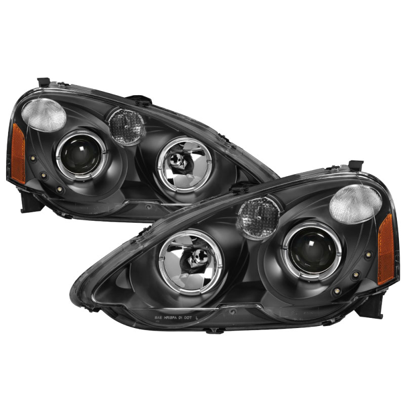 SPYDER 9036613 | xTune Acura RSX 2002-2004 Halo Projector Headlights - Black PRO-JH-ARSX02-HL-BK; 2002-2004