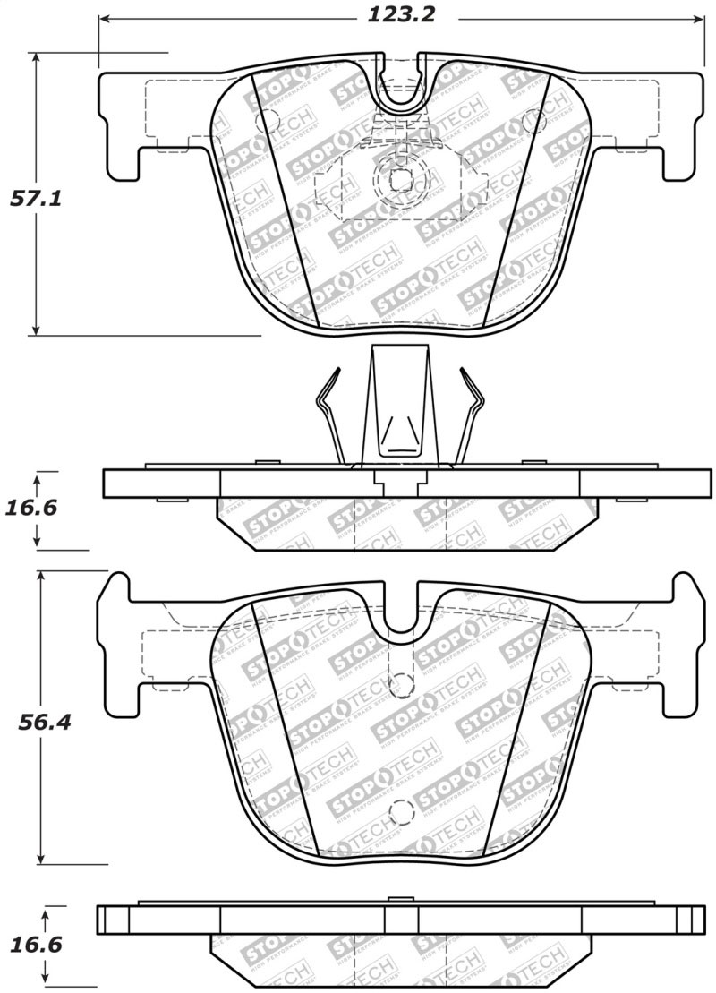 Stoptech 305.16100 | StopTech Street Select Brake Pads BMW 428i M Sports Package, Rear; 2016-2016