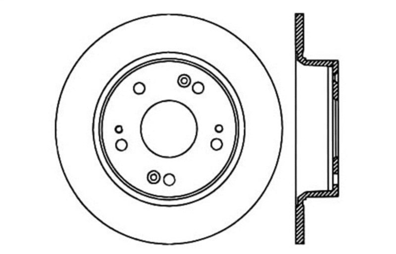 Stoptech 128.40068L | StopTech Acura TSX Sport Cryo Cross Drilled Rotor, Rear Left; 2009-2014