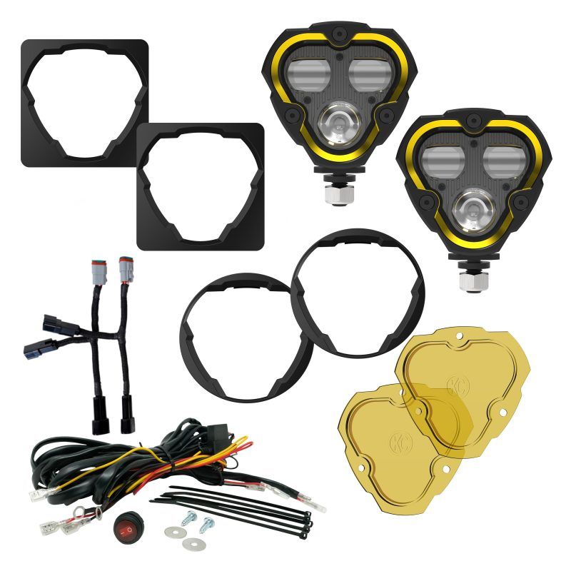 KC HiLiTES 97147 | FLEX ERA 3 Dual Mode SAE Fog Lights - 2-Light Master Kit for Jeep Aftermarket Bumpers; 2012-2023