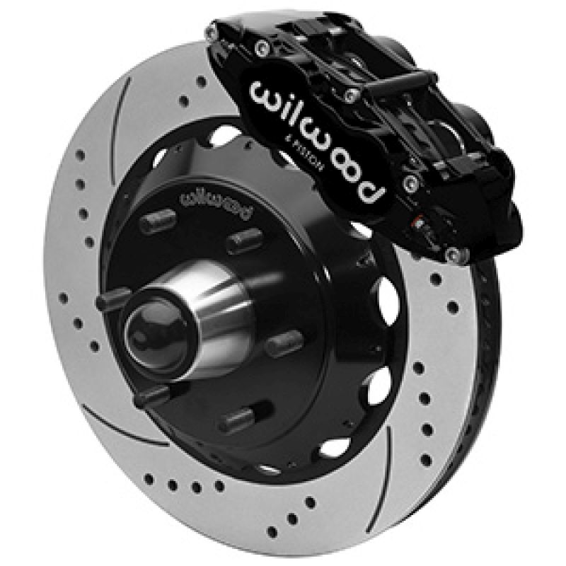 Wilwood 14015946d | Forged Narrow Superlite 6R Front Big Brake Kit 14.00in Drilled Rotors 67-86 GM C1500 - Black; 1967-1986