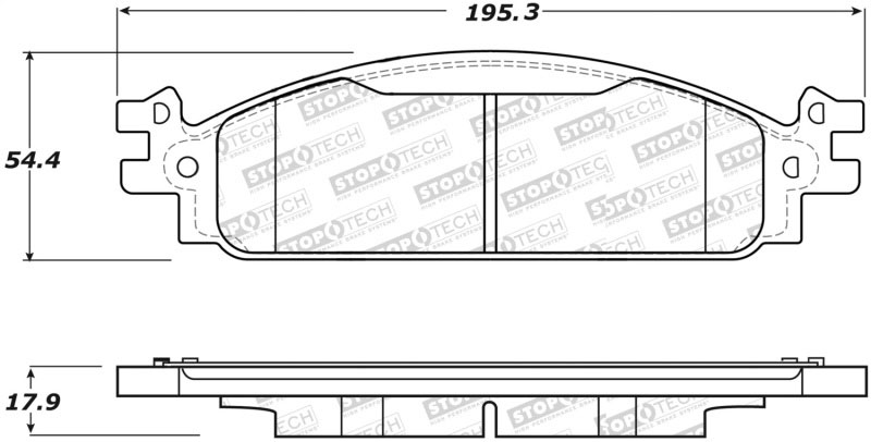 Stoptech 305.15080 | StopTech Street Select Brake Pads Ford Flex 325mm Front Disc, Front; 2013-2018