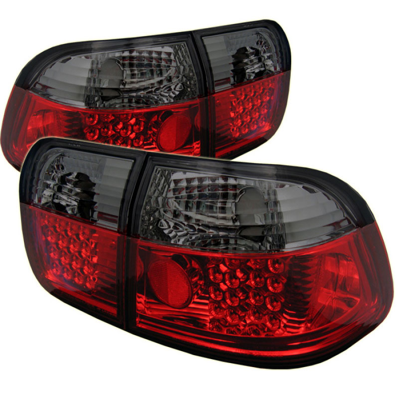 SPYDER 5005038 | Spyder Honda Civic 4Dr LED Tail Lights - Red Smoke - (ALT-YD-HC96-4D-LED-RS); 1996-1998