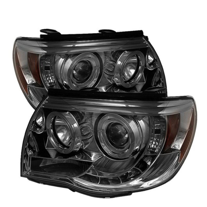 SPYDER 5011930 | Spyder Toyota Tacoma Halo LED ( Replaceable LEDs ) Projector Headlights - Smoke - (PRO-YD-TT05-HL-SM); 2005-2010