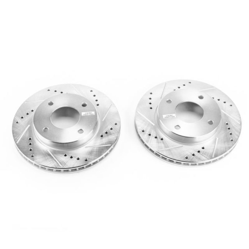 PowerStop jbr1387xpr | Power Stop 09-11 Nissan Versa Front Evolution Drilled & Slotted Rotors - Pair; 2009-2011