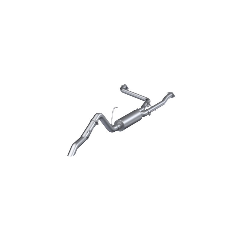 MBRP s5409al | 22-23 Nissan Frontier 3.8L 3in Tip 3in Cat Back Turndown Exit Street Profile - Aluminized Steel; 2022-2023