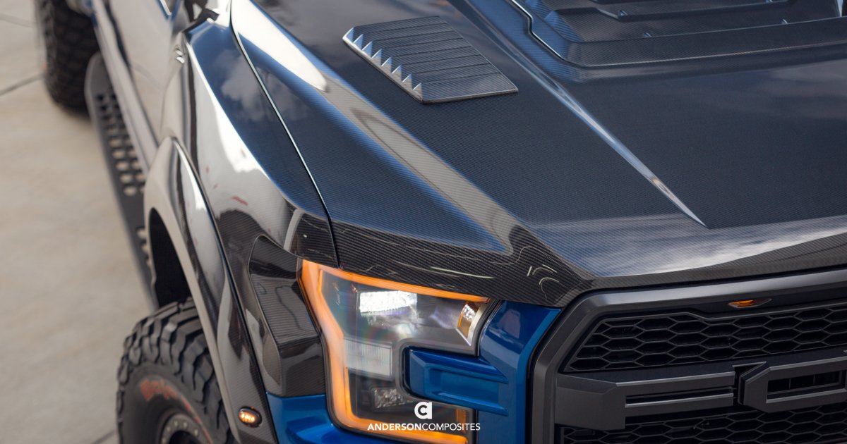 Anderson Composites Ford Raptor Carbon Fiber Hood Vents Ac Hv Fdra