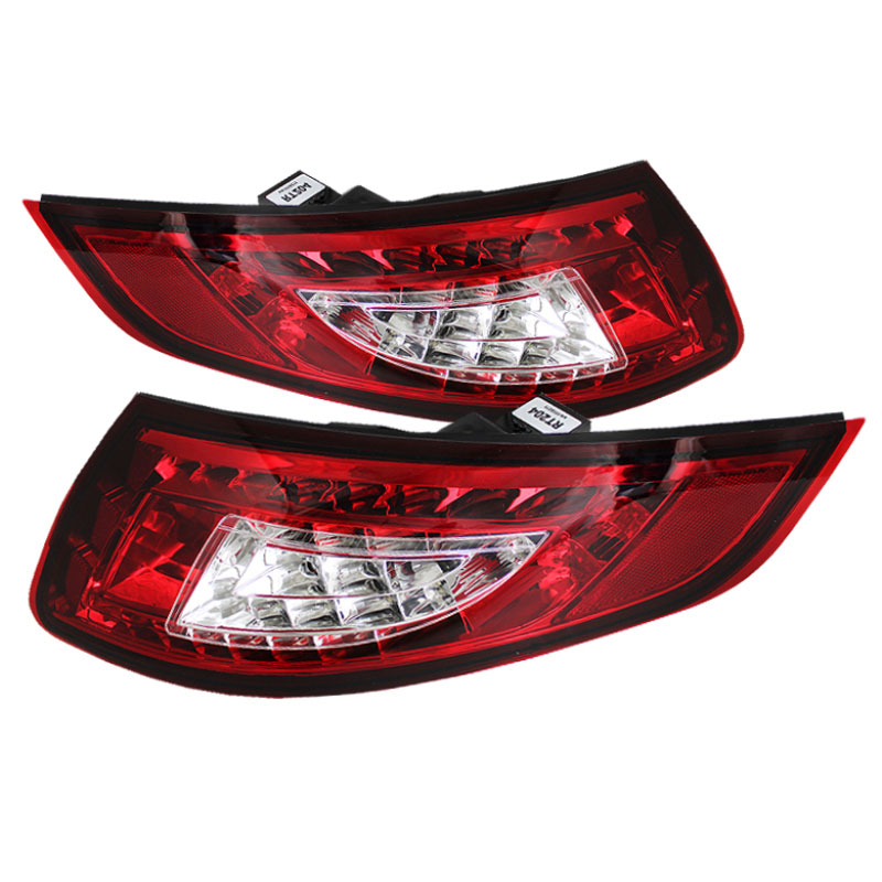 SPYDER 5037978 | Spyder Porsche 997 LED Tail Lights - Red Clear - (ALT-YD-P99705-LED-RC); 2005-2008