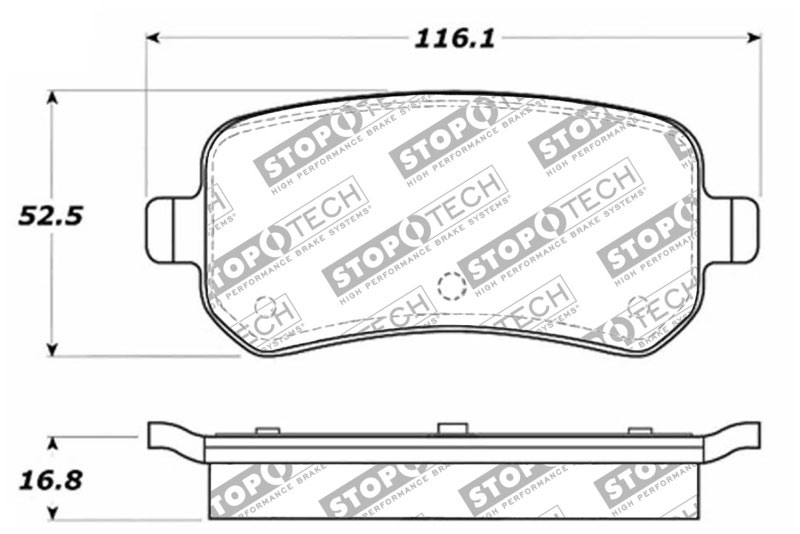 Stoptech 305.10210 | StopTech Street Select Brake Pads Dodge Journey SE 302mm Front Disc, Rear; 2012-2013