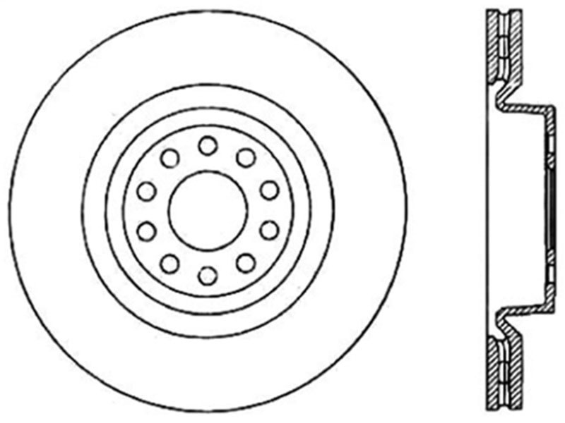 Stoptech 127.33087R | StopTech Audi S4 Sport Drilled/Slotted Rotor, Front Right; 2004-2009