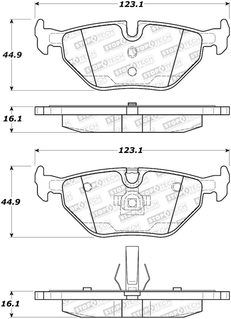 Stoptech 308.06922 | StopTech Street Brake Pads Saab 43348, Rear; 2002-2010