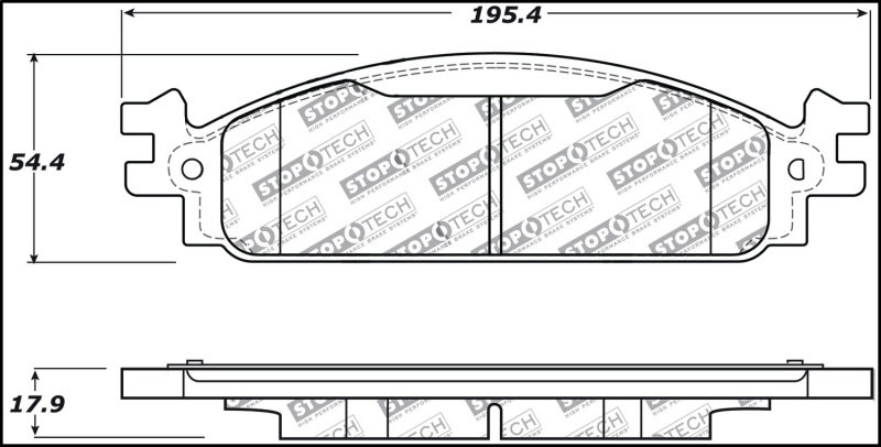 Stoptech 309.13760 | StopTech Sport Brake Pads Ford Flex, Front; 2009-2010