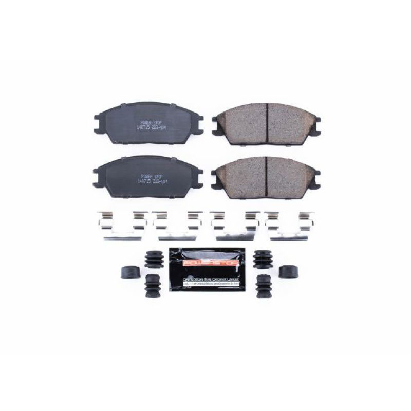 PowerStop z23-404 | Power Stop 95-05 Hyundai Accent Front Z23 Evolution Sport Brake Pads w/Hardware; 1995-2005