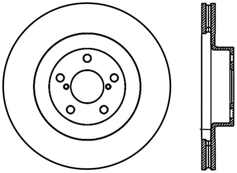 Stoptech 127.47018L | StopTech Subaru Forester Sport Drilled/Slotted Rotor, Front Left; 2003-2008