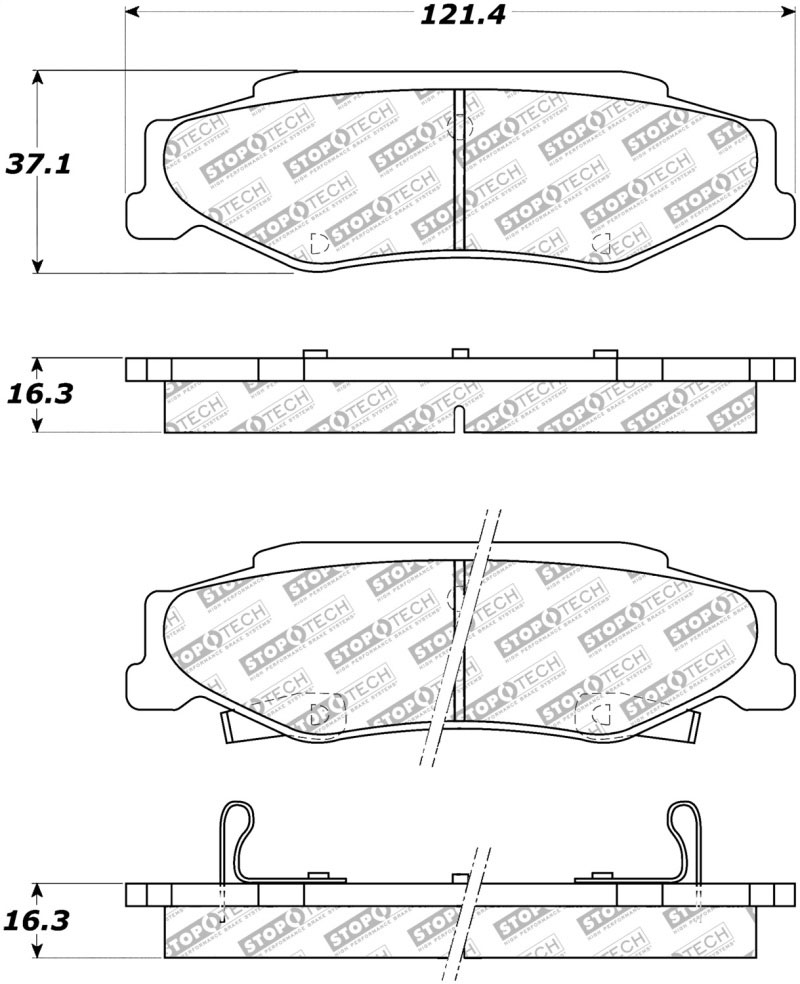 Stoptech 305.07320 | StopTech Street Select Brake Pads Cadillac XLR, Rear; 2004-2009