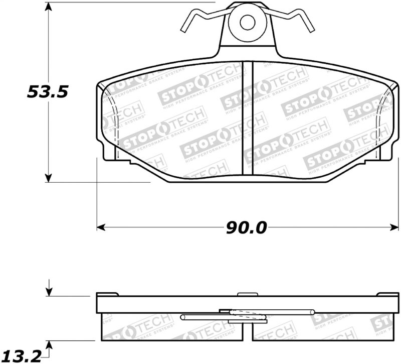 Stoptech 308.03910 | StopTech Street Brake Pads Volvo S70 To Ch# 596635, Rear; 1999-2000