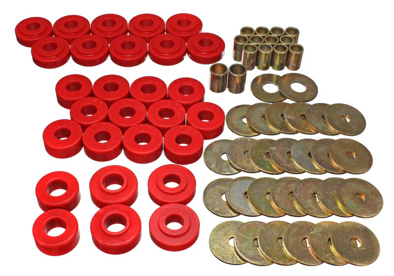 Energy Suspension 3.4111r | 65-67 Chevy Malibu/Chevelle/El Camino/Monte Carlo Body Mount Set; 1965-1967