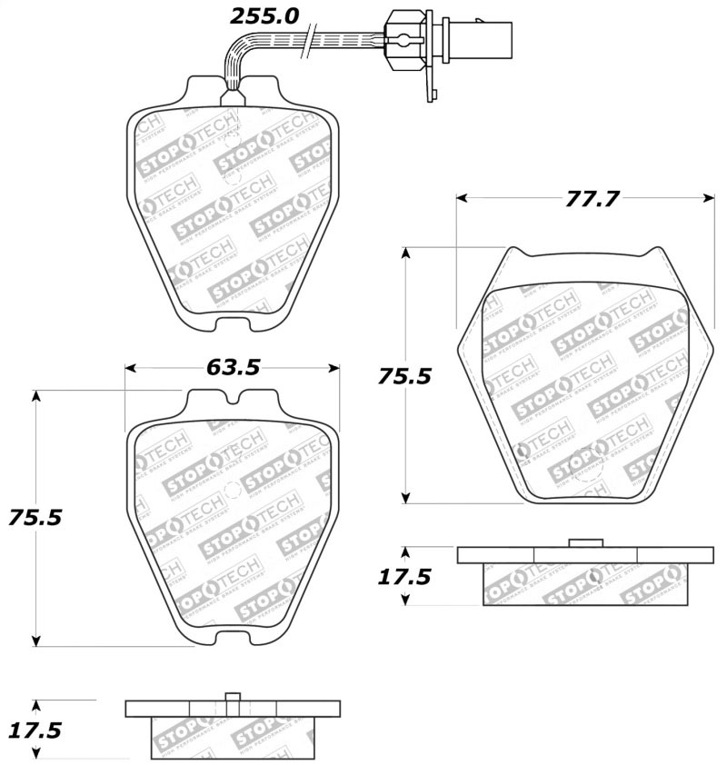 Stoptech 309.08390 | StopTech Sport Brake Pads Audi S6, Front; 2002-2003