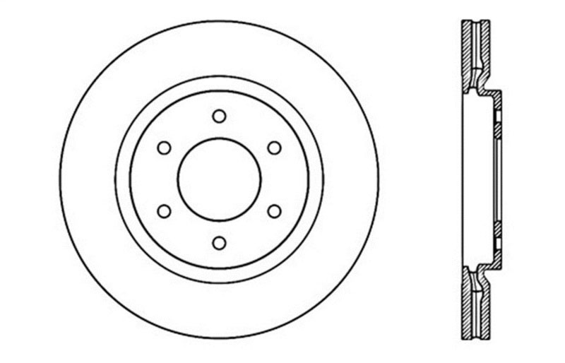 Stoptech 127.42099L | StopTech Nissan Titan Sport Drilled/Slotted Rotor, Front Left; 2007-2015